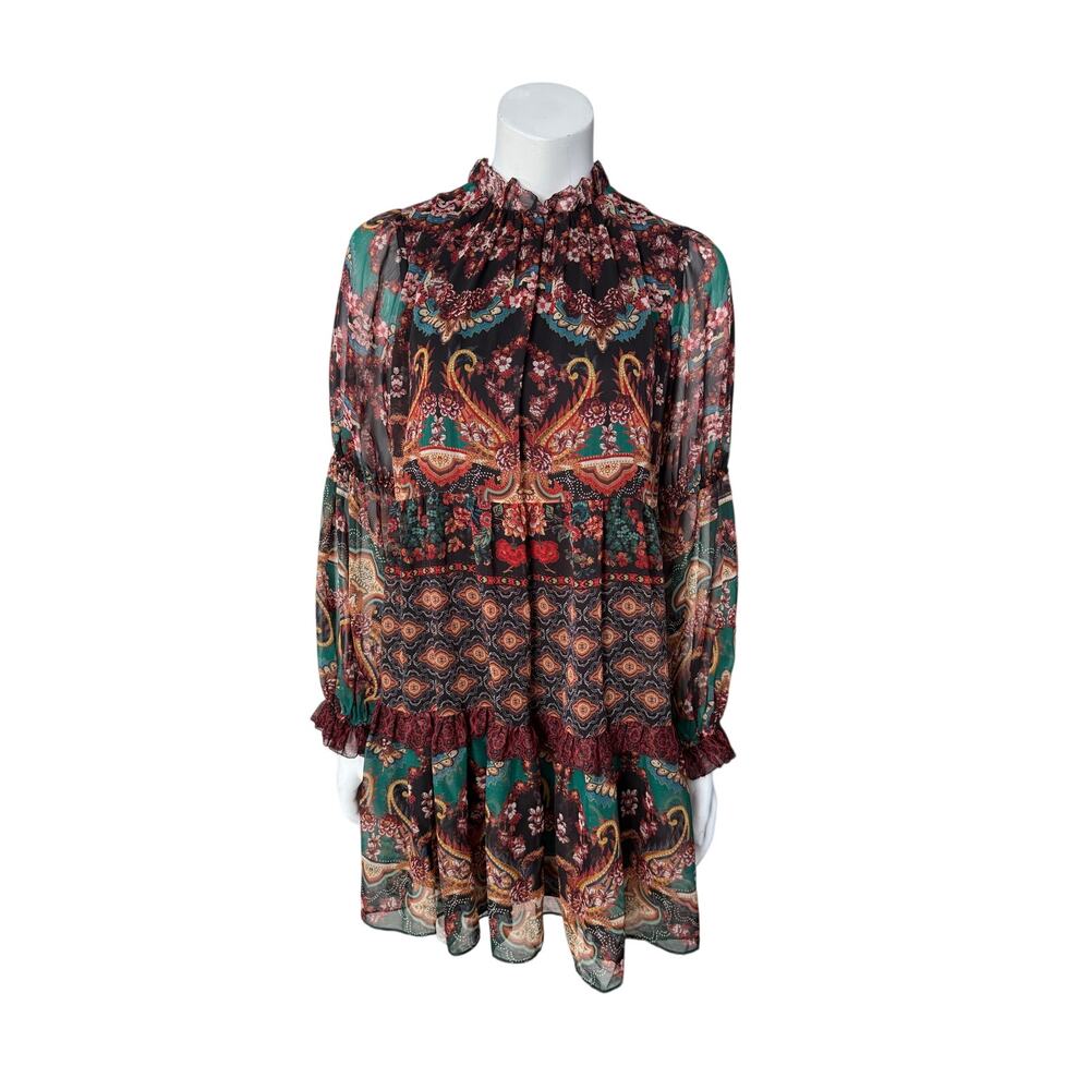 alice + olivia Dress Women's 8 Marella Mockneck Paisley Spellbound - Picture 1 of 7